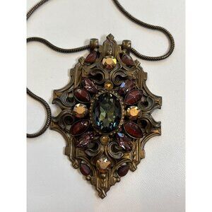 Sorrelli Vintage-Inspired Pendant Necklace With Multi-Color Crystal Accents & An